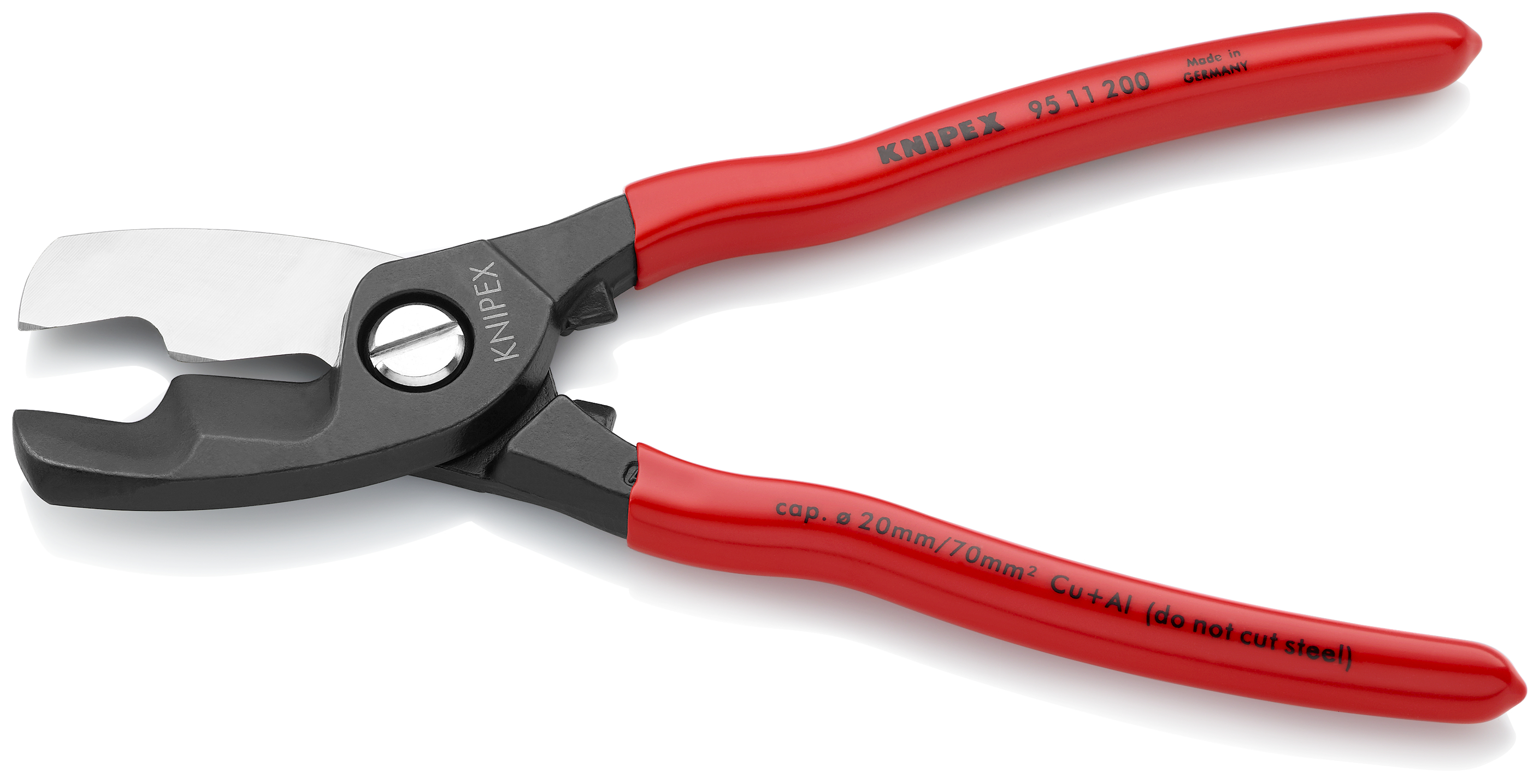 KNIPEX 95 11 200 Cable Shears with twin cutting edge 200 mm burnished with plastic coating thumbnail 2