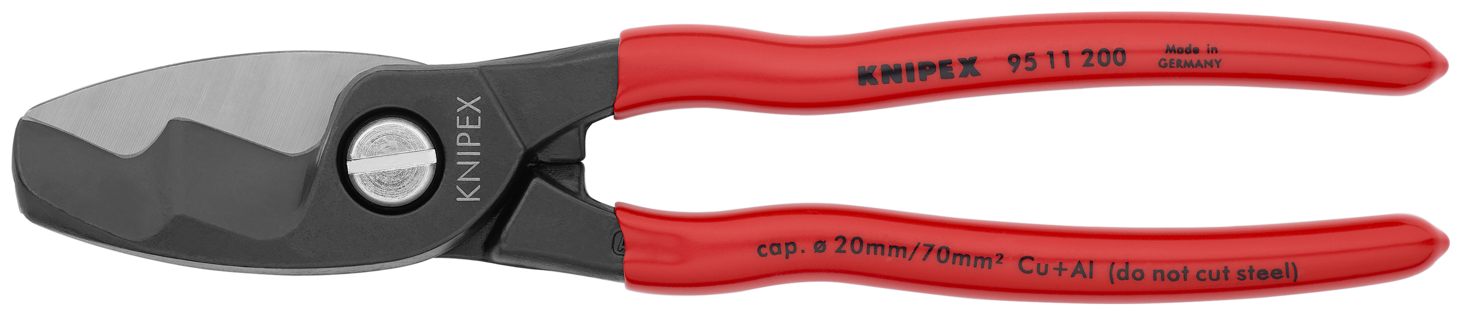 KNIPEX 95 11 200 Cable Shears with twin cutting edge 200 mm burnished with plastic coating thumbnail 5
