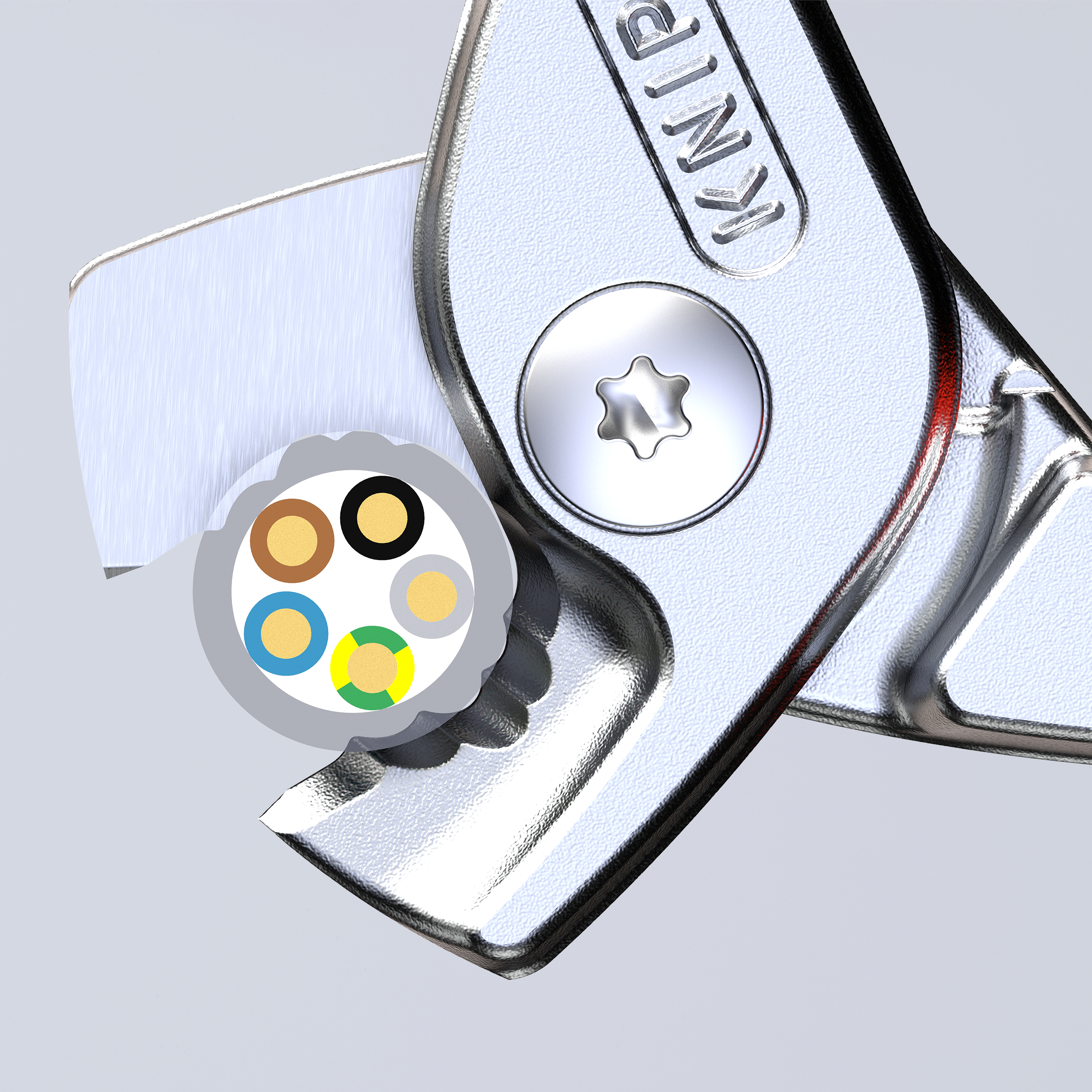 KNIPEX 95 16 160 SB StepCut® Cable Shears 160 mm chrome-plated insulated with multi-component grips, VDE-tested chrome-plated thumbnail 4