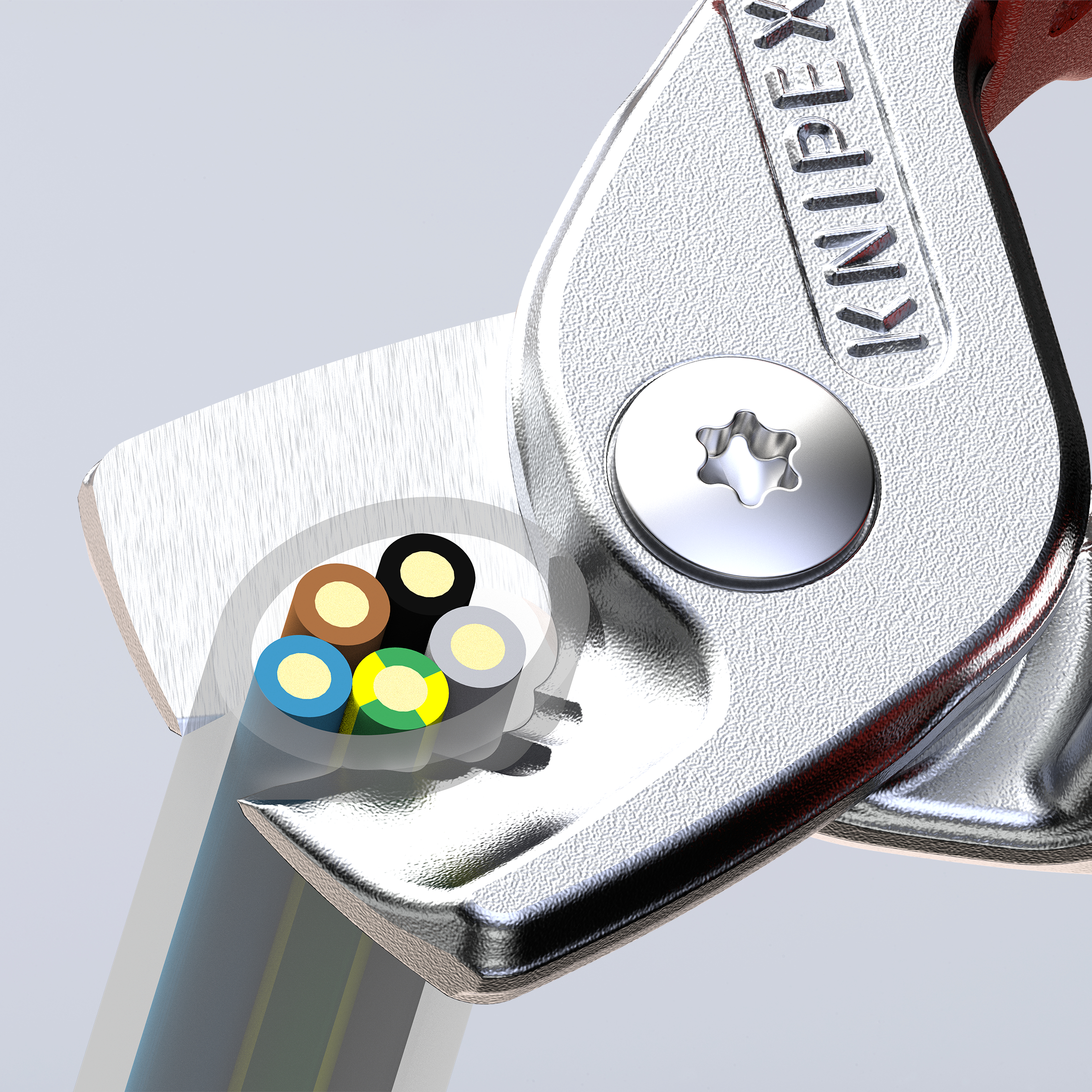 KNIPEX 95 16 160 SB StepCut® Cable Shears 160 mm chrome-plated insulated with multi-component grips, VDE-tested chrome-plated thumbnail 6