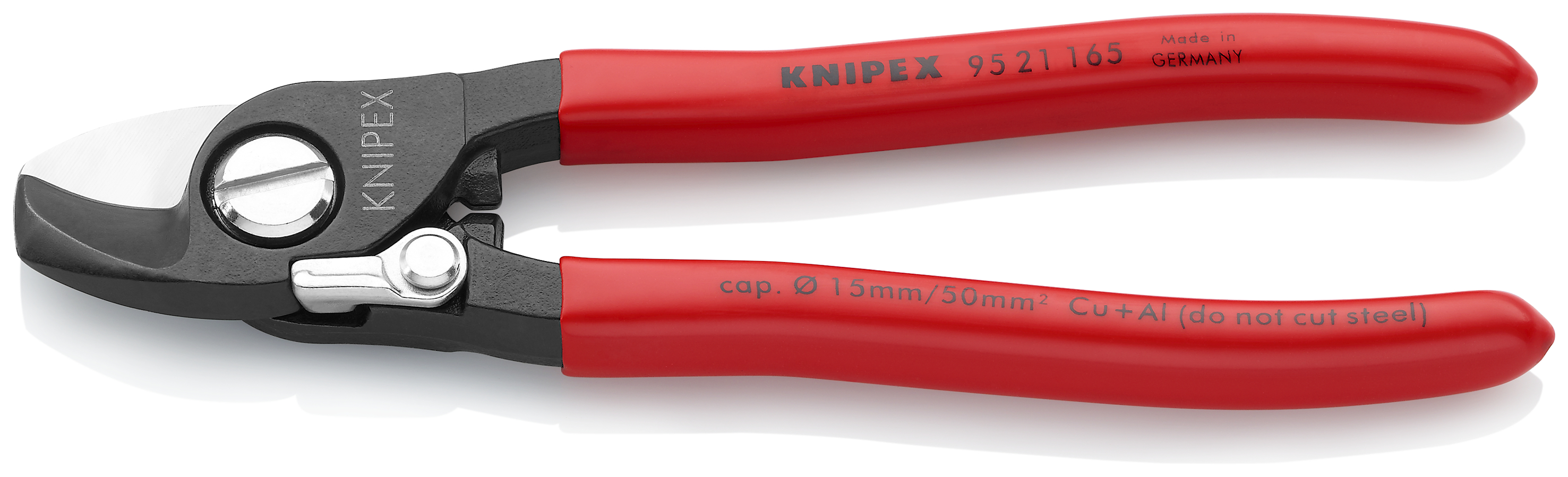 KNIPEX 95 21 165 SB Cable Shears With opening spring 165 mm burnished with plastic coating