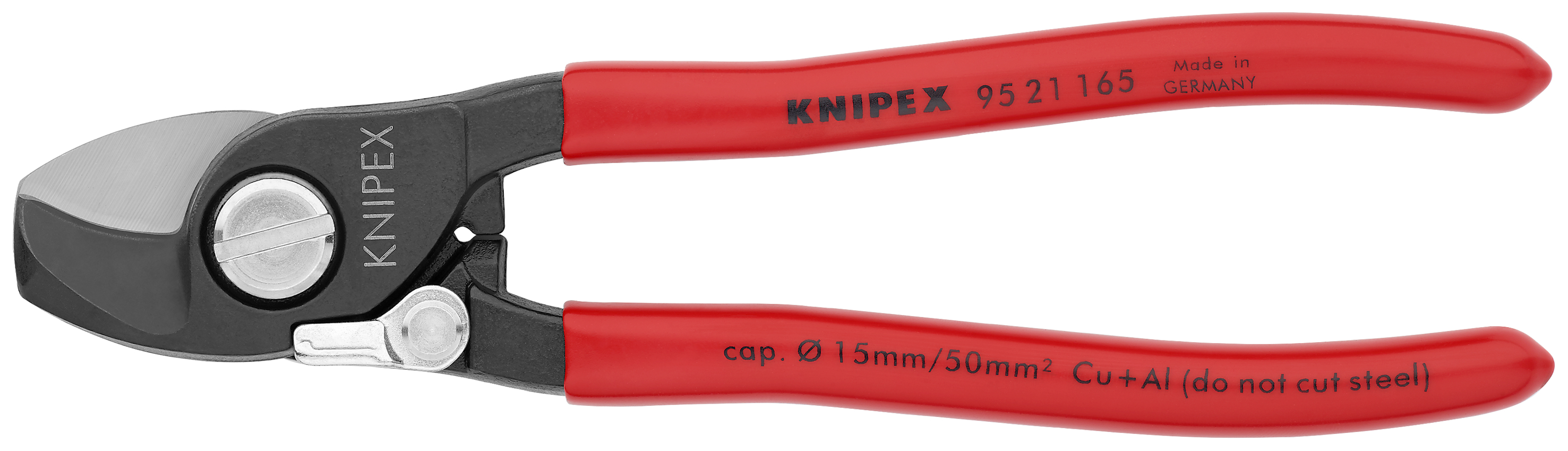 KNIPEX 95 21 165 SB Cable Shears With opening spring 165 mm burnished with plastic coating thumbnail 3