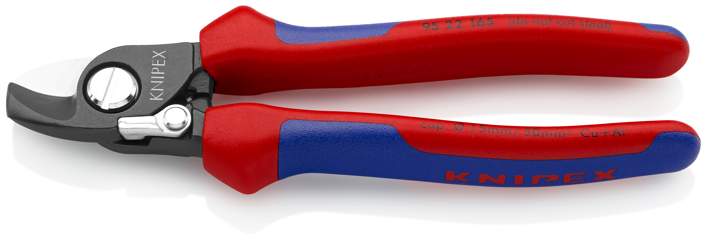 KNIPEX 95 22 165 Cable Shears With opening spring 165 mm burnished with comfort handles