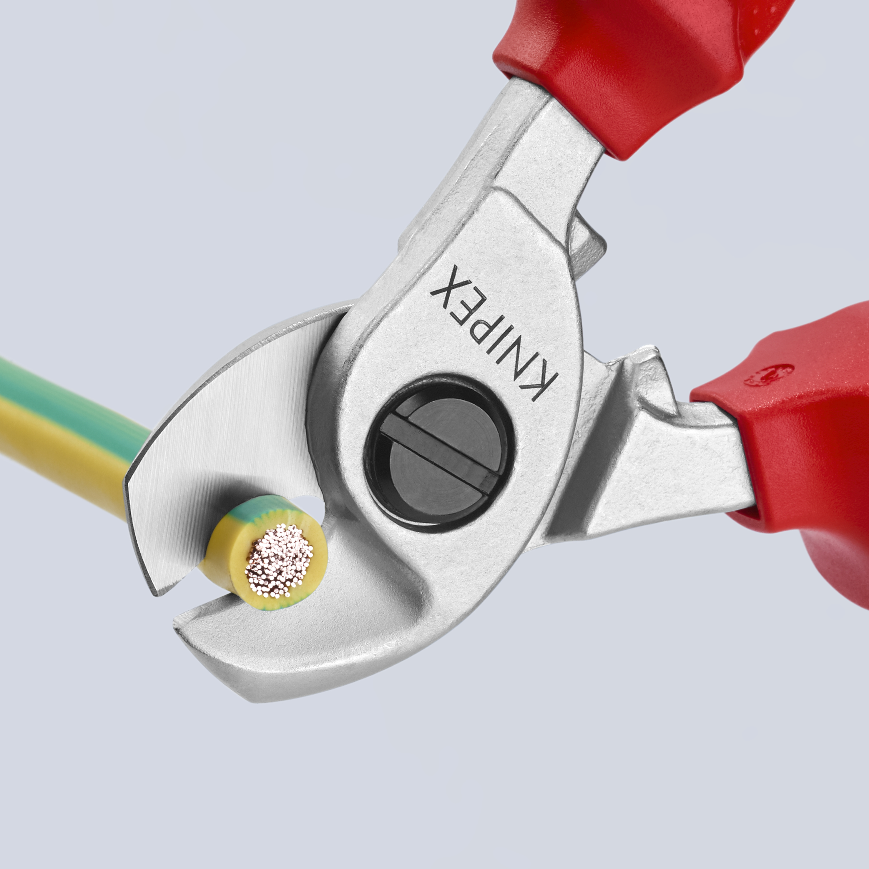 KNIPEX 95 26 165 SB Cable Shears With opening spring 165 mm chrome-plated insulated with multi-component grips, VDE-tested thumbnail 5