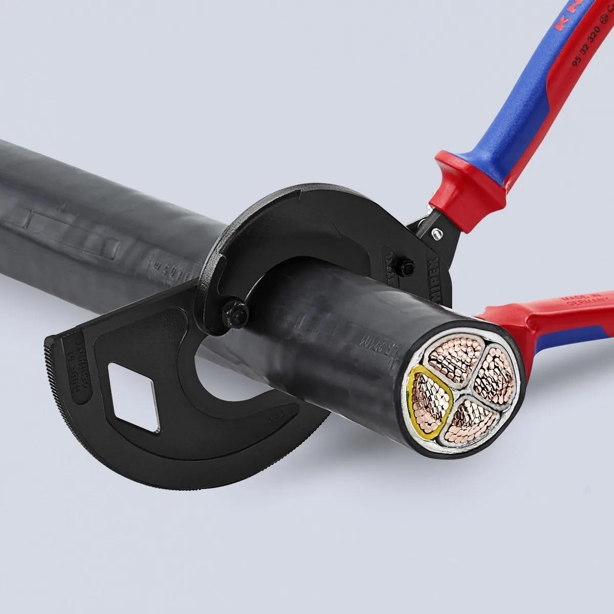 Kéo cắt cáp khớp nhông KNIPEX 95 32 320, cáp nhôm đồng đa lõi đến Ø60mm thumbnail 5