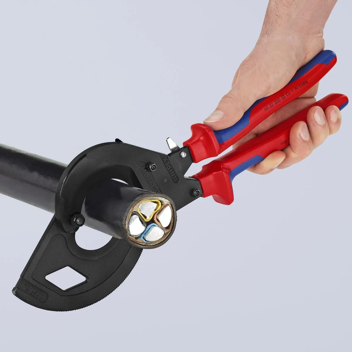 Kéo cắt cáp khớp nhông KNIPEX 95 32 320, cáp nhôm đồng đa lõi đến Ø60mm thumbnail 8