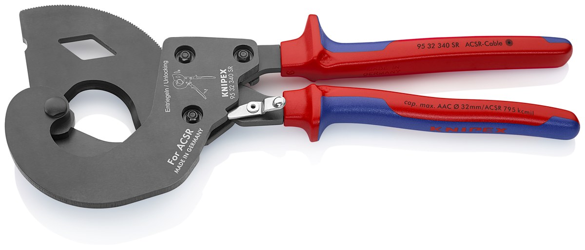 Kìm cắt cáp ACSR KNIPEX 95 32 340 SR, dài 340mm