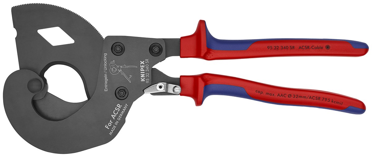Kìm cắt cáp ACSR KNIPEX 95 32 340 SR, dài 340mm thumbnail 4