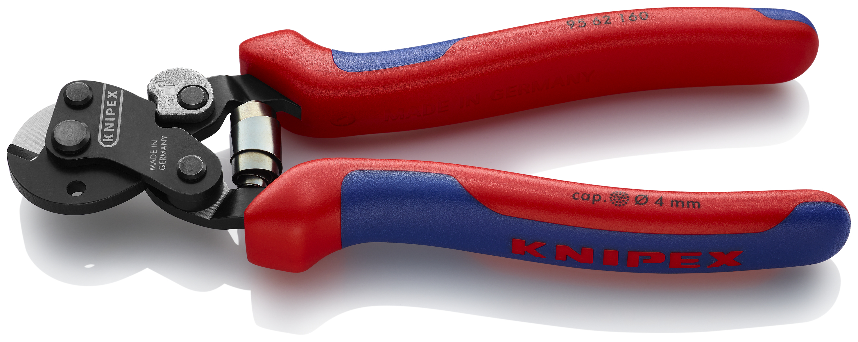 KNIPEX 95 62 160 SB Wire Rope Cutter also for high-strength wire rope 160 mm burnished with multi-component handles burnished
