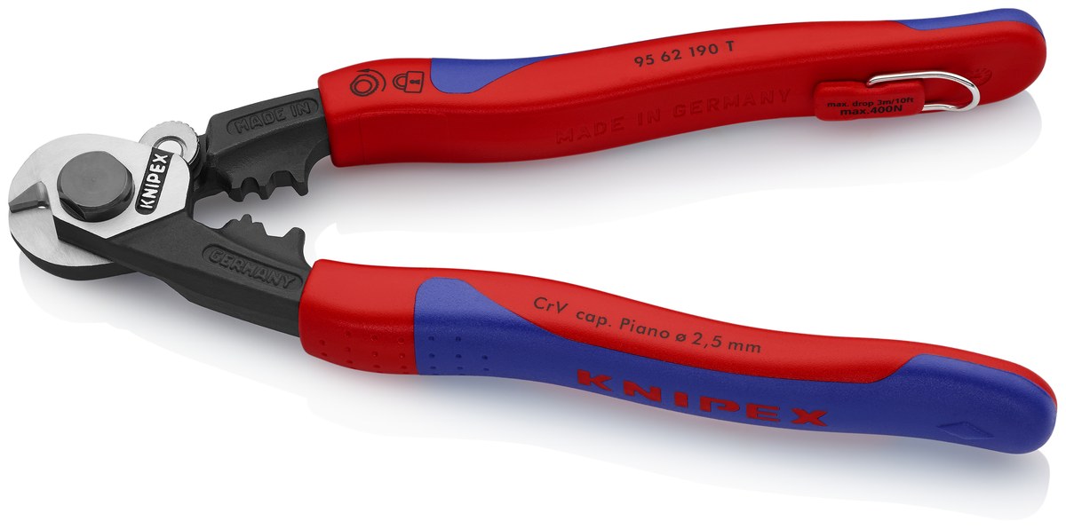 Kìm cắt cáp thép KNIPEX 95 62 190 T BK, dài 190mm thumbnail 2