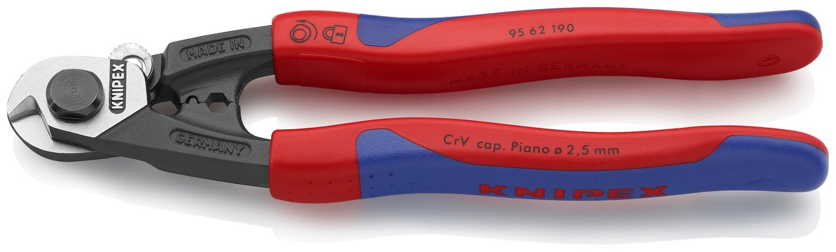 Kìm cắt cáp thép KNIPEX 95 62 190 T, dài 190mm thumbnail 4