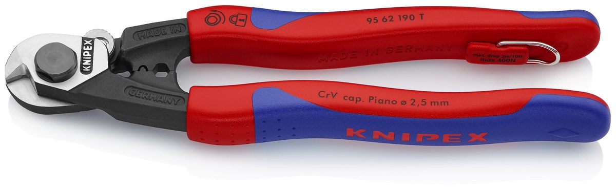 Kìm cắt cáp thép KNIPEX 95 62 190 T, dài 190mm thumbnail 3