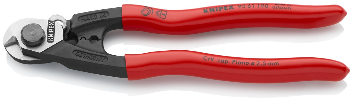 Kìm cắt cáp thép KNIPEX 95 62 190, dài 190mm thumbnail 6