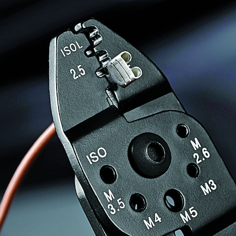 KNIPEX 97 21 215 B SB Crimping Pliers 230 mm black lacquered with multi-component handles thumbnail 7