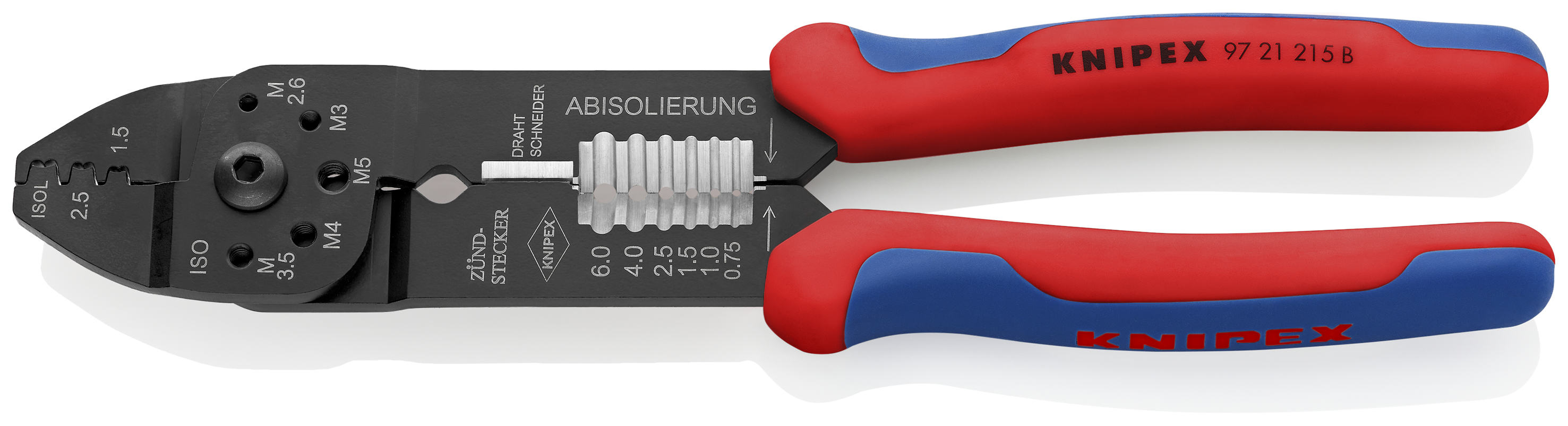 KNIPEX 97 21 215 B SB Crimping Pliers 230 mm black lacquered with multi-component handles thumbnail 8