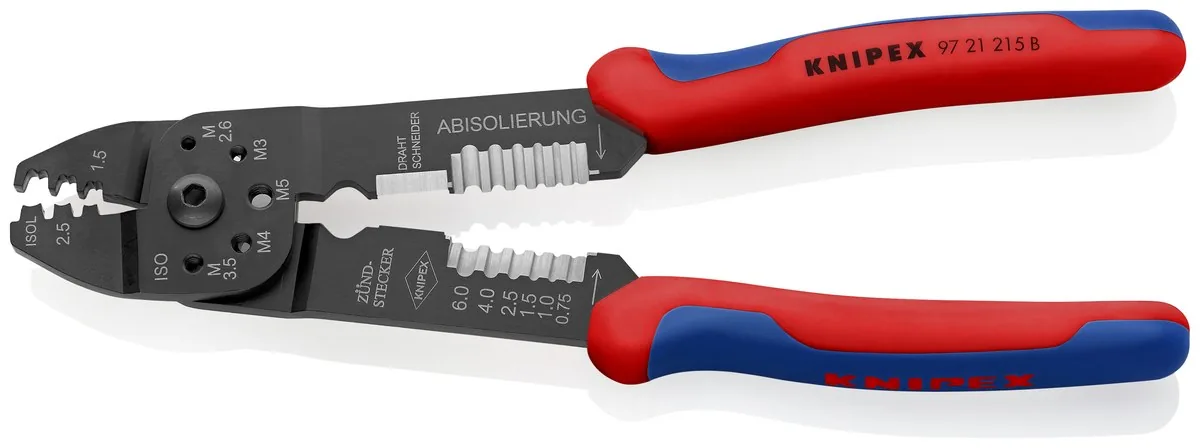 Kìm bấm cos dẹt KNIPEX 97 21 215 B, cắt cáp, tuốt dây thumbnail 3