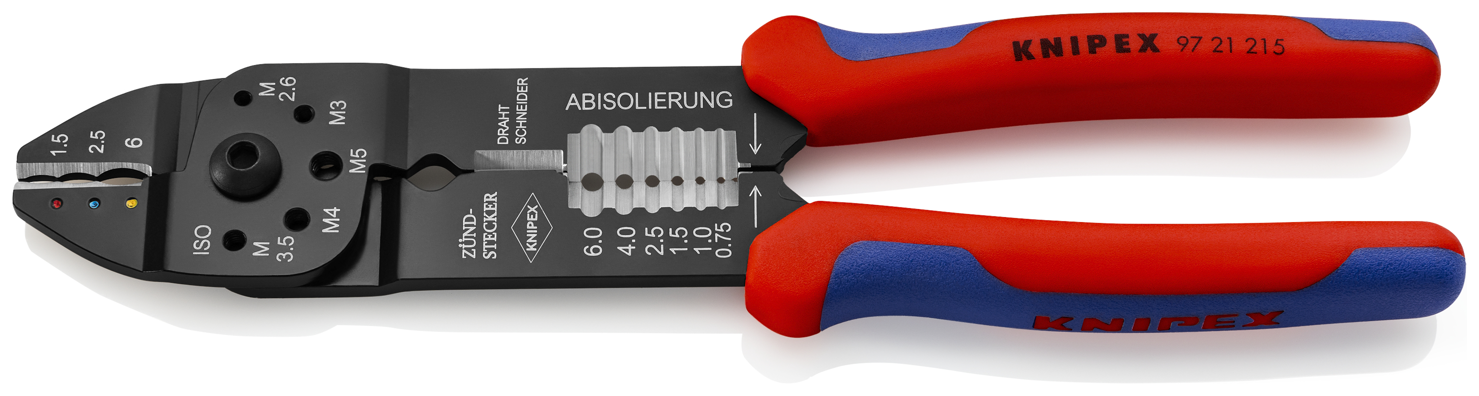 KNIPEX 97 21 215 SB Crimping Pliers 230 mm black lacquered with multi-component handles thumbnail 4