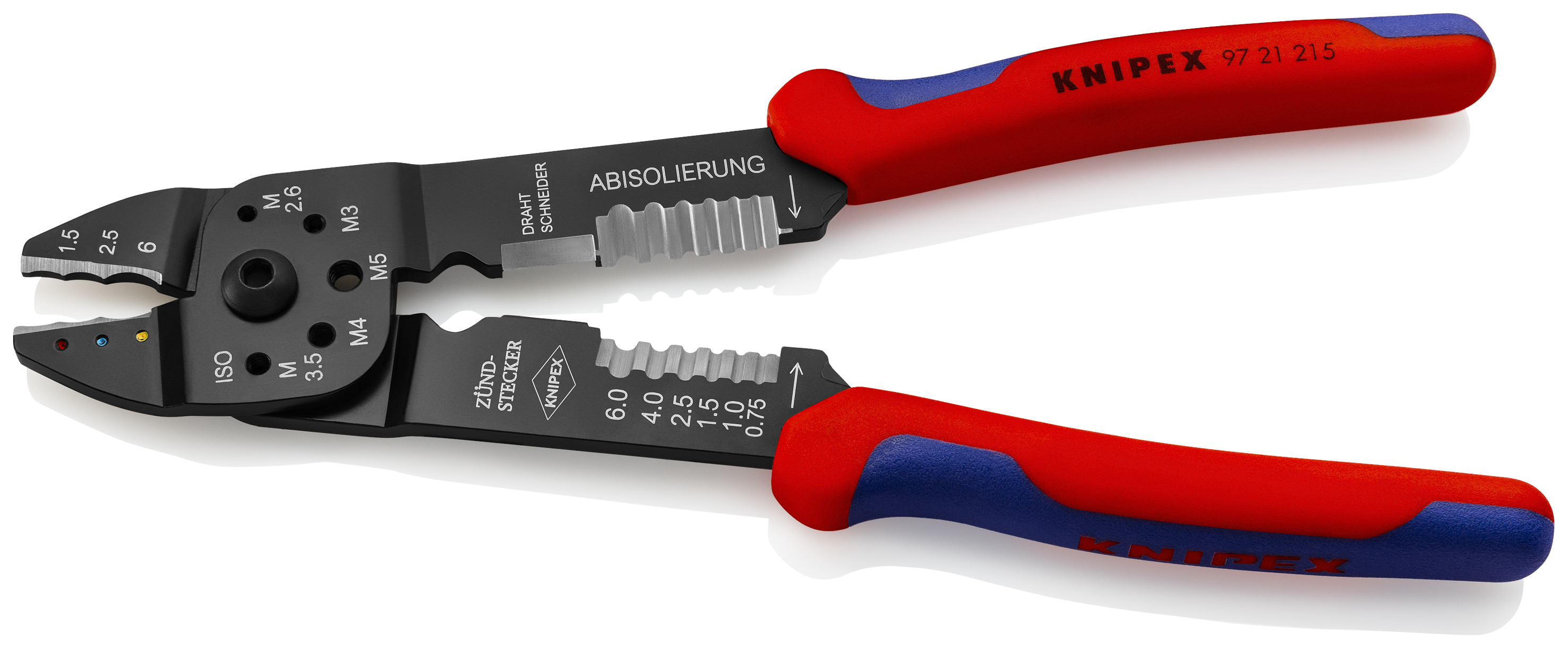 KNIPEX 97 21 215 SB Crimping Pliers 230 mm black lacquered with multi-component handles thumbnail 2
