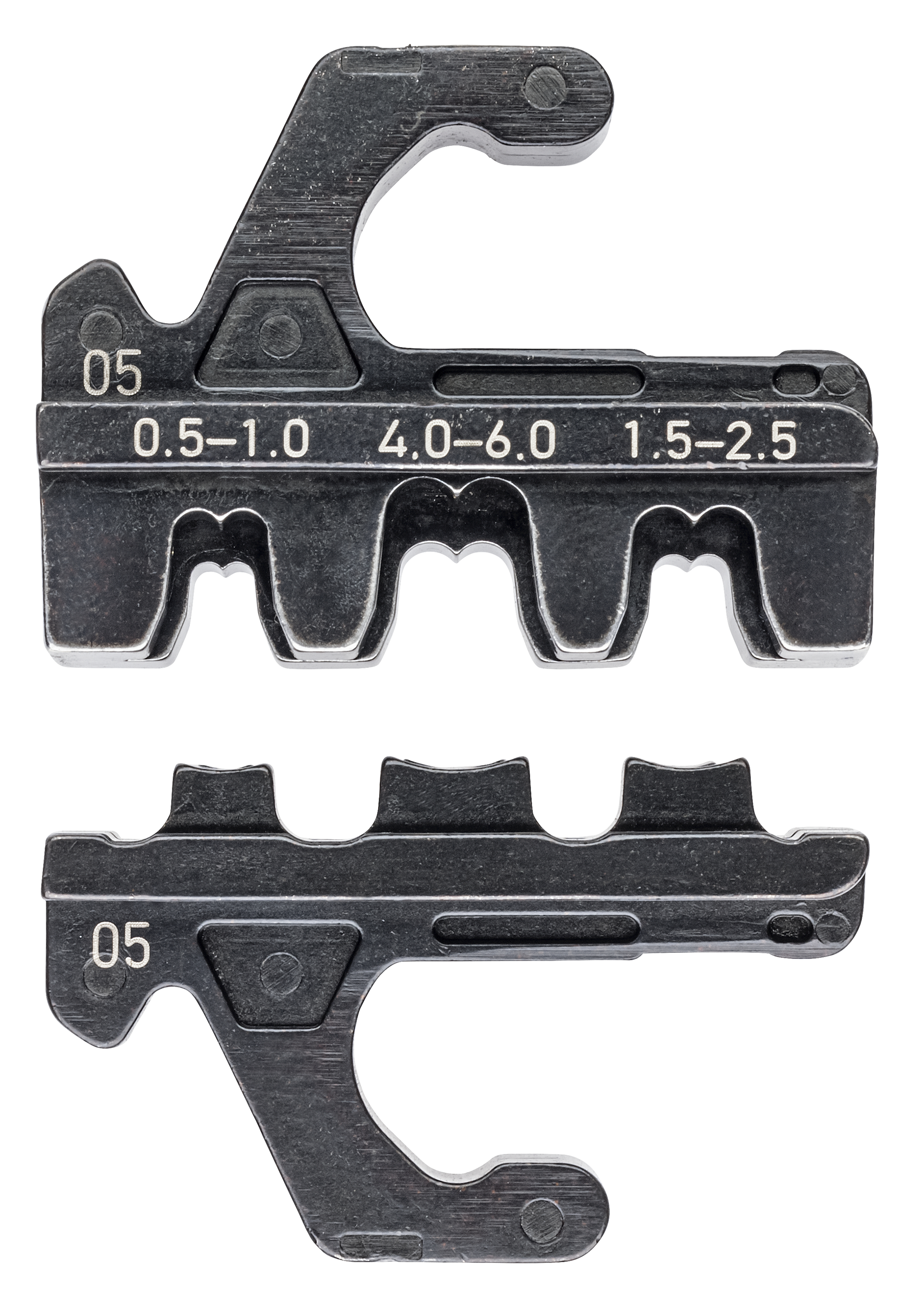 KNIPEX 97 39 05 Crimping die for non-insulated open plug type connectors (plug width 4.8 + 6.3 mm)