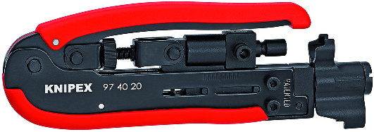 Dụng cụ nén đầu cáp đồng trục KNIPEX 97 40 20 SB, dài 175mm
