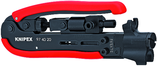 Dụng cụ nén đầu cáp đồng trục KNIPEX 97 40 20 SB, dài 175mm thumbnail 2