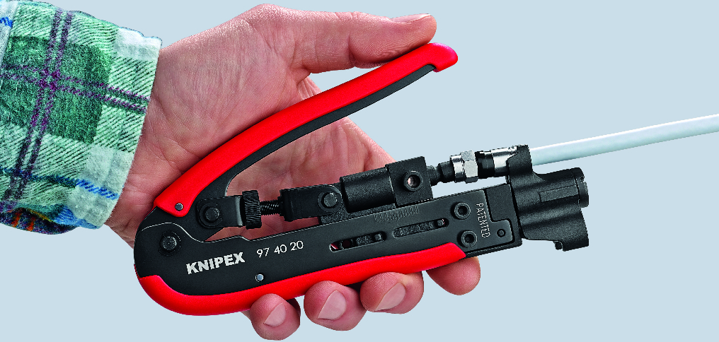 Dụng cụ nén đầu cáp đồng trục KNIPEX 97 40 20 SB, dài 175mm thumbnail 3