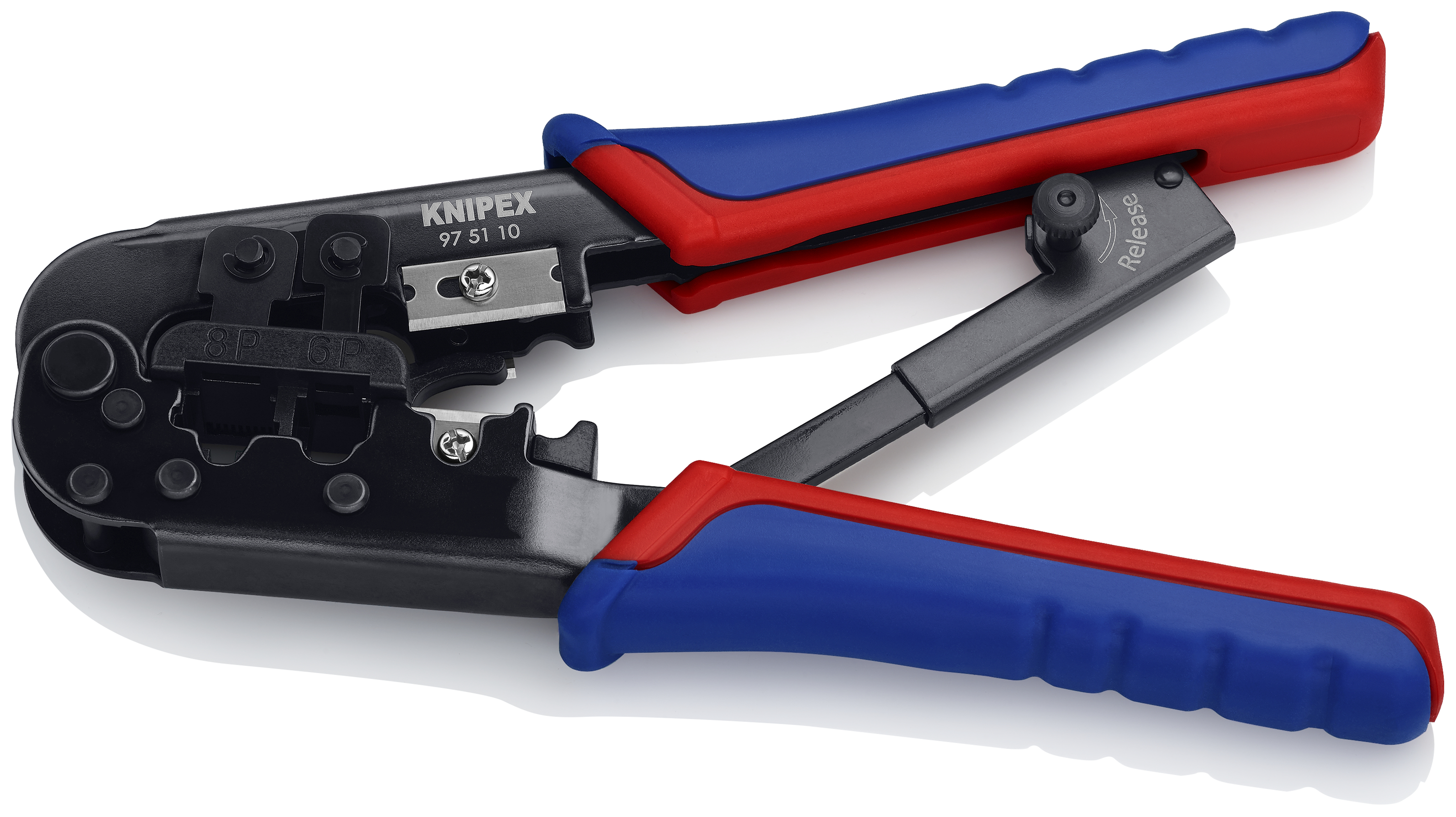KNIPEX 97 51 10 SB Crimping Pliers for Western plugs 190 mm burnished with multi-component handles thumbnail 2