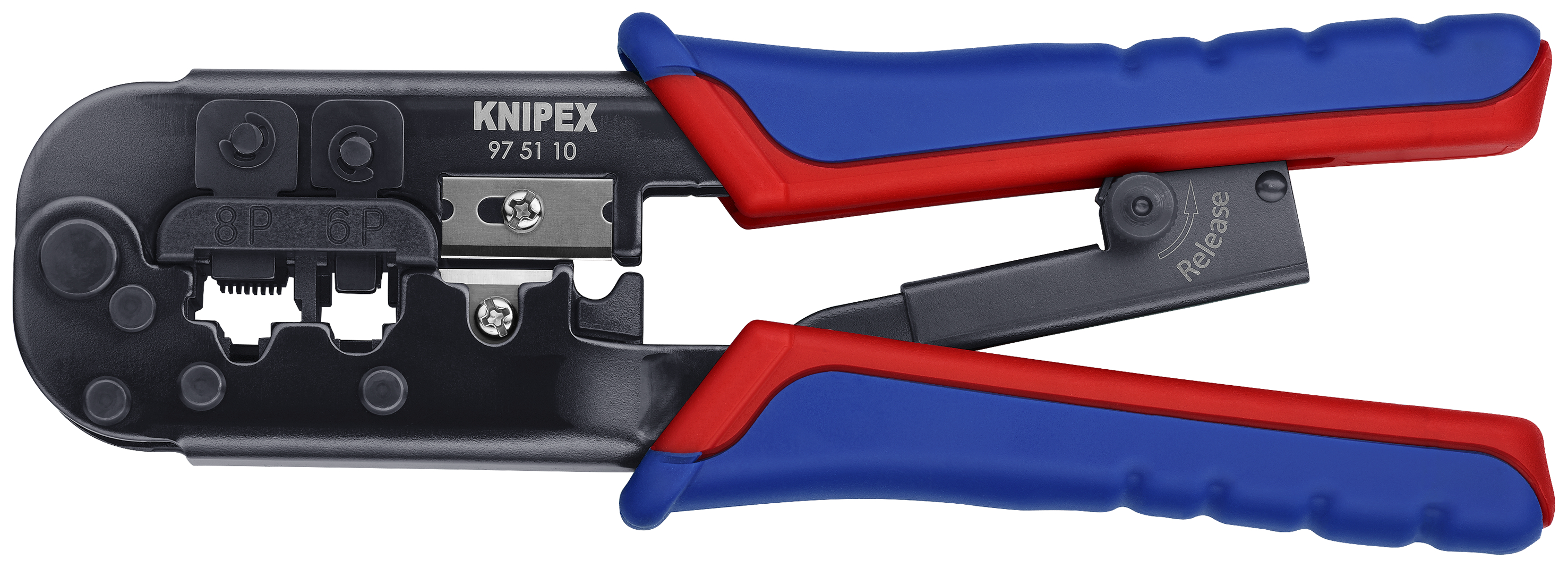 KNIPEX 97 51 10 SB Crimping Pliers for Western plugs 190 mm burnished with multi-component handles thumbnail 8
