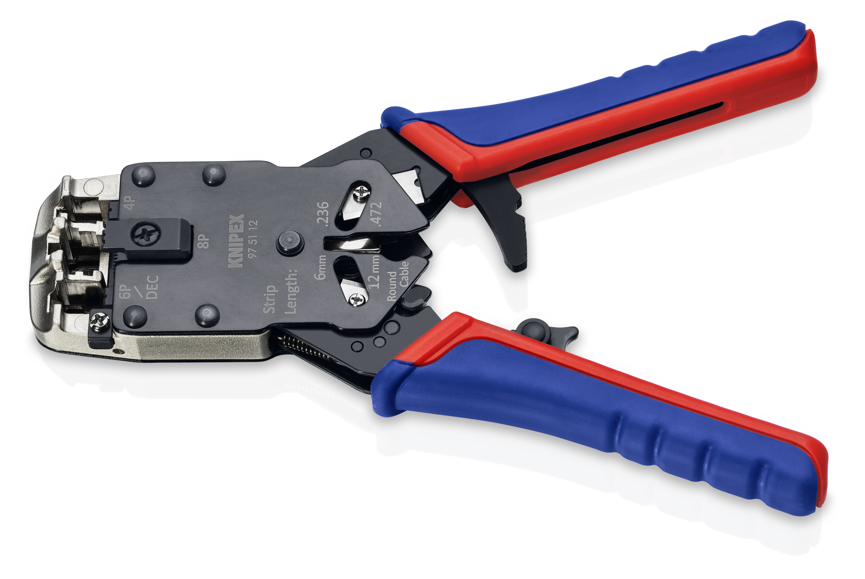 KNIPEX 97 51 12 SB Crimping Pliers for Western plugs 200 mm burnished with multi-component handles thumbnail 2