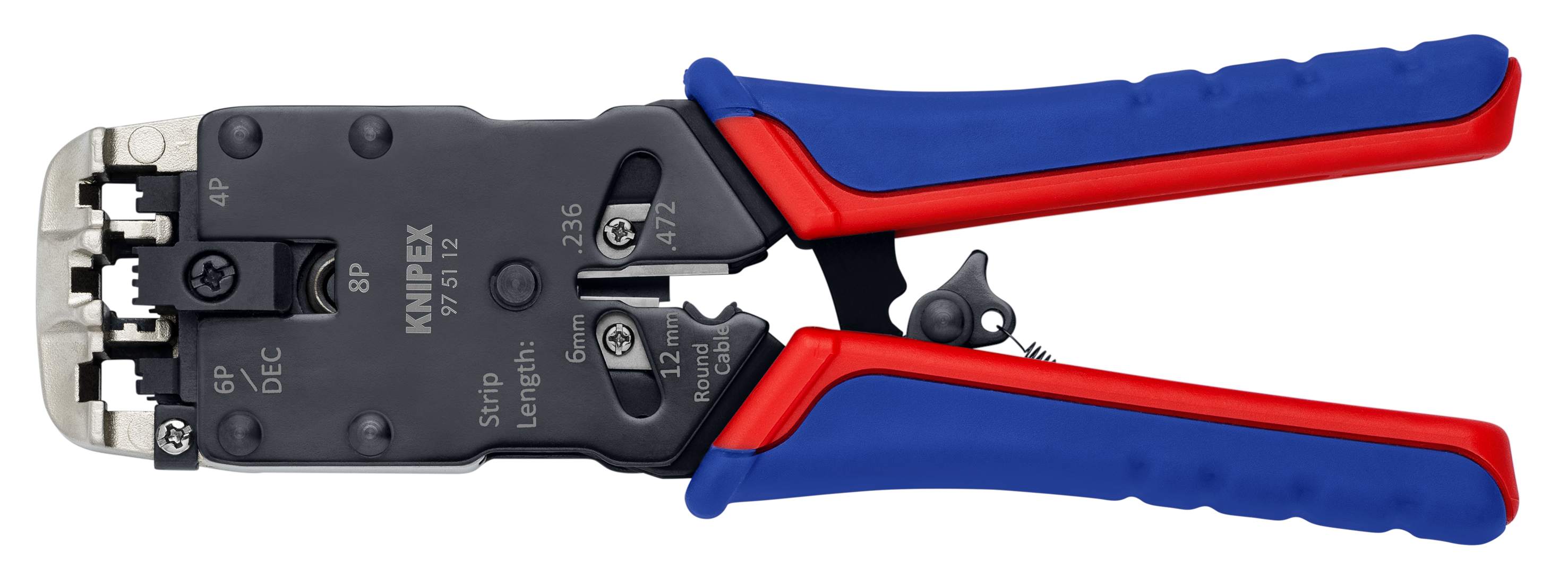 KNIPEX 97 51 12 SB Crimping Pliers for Western plugs 200 mm burnished with multi-component handles thumbnail 8