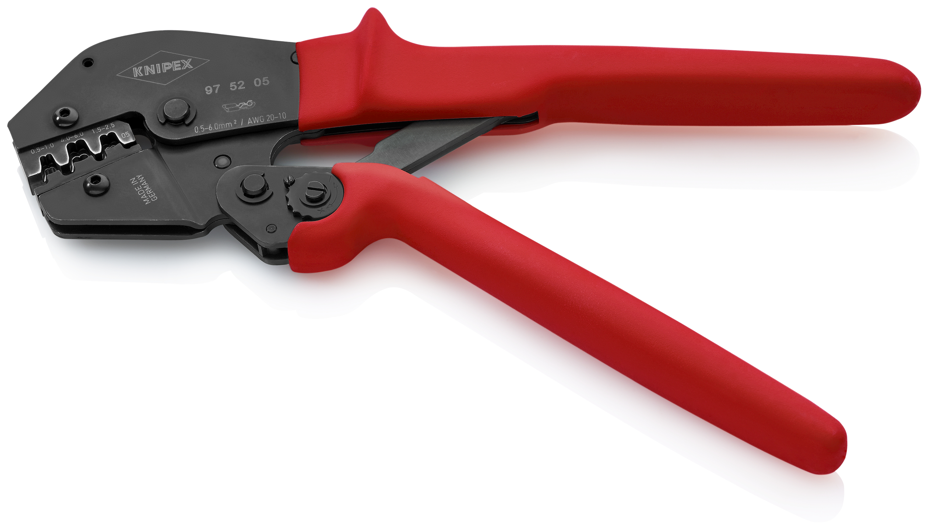 KNIPEX 97 52 05 Crimping Pliers for two-hand operation 250 mm burnished with non-slip plastic grips burnished thumbnail 2