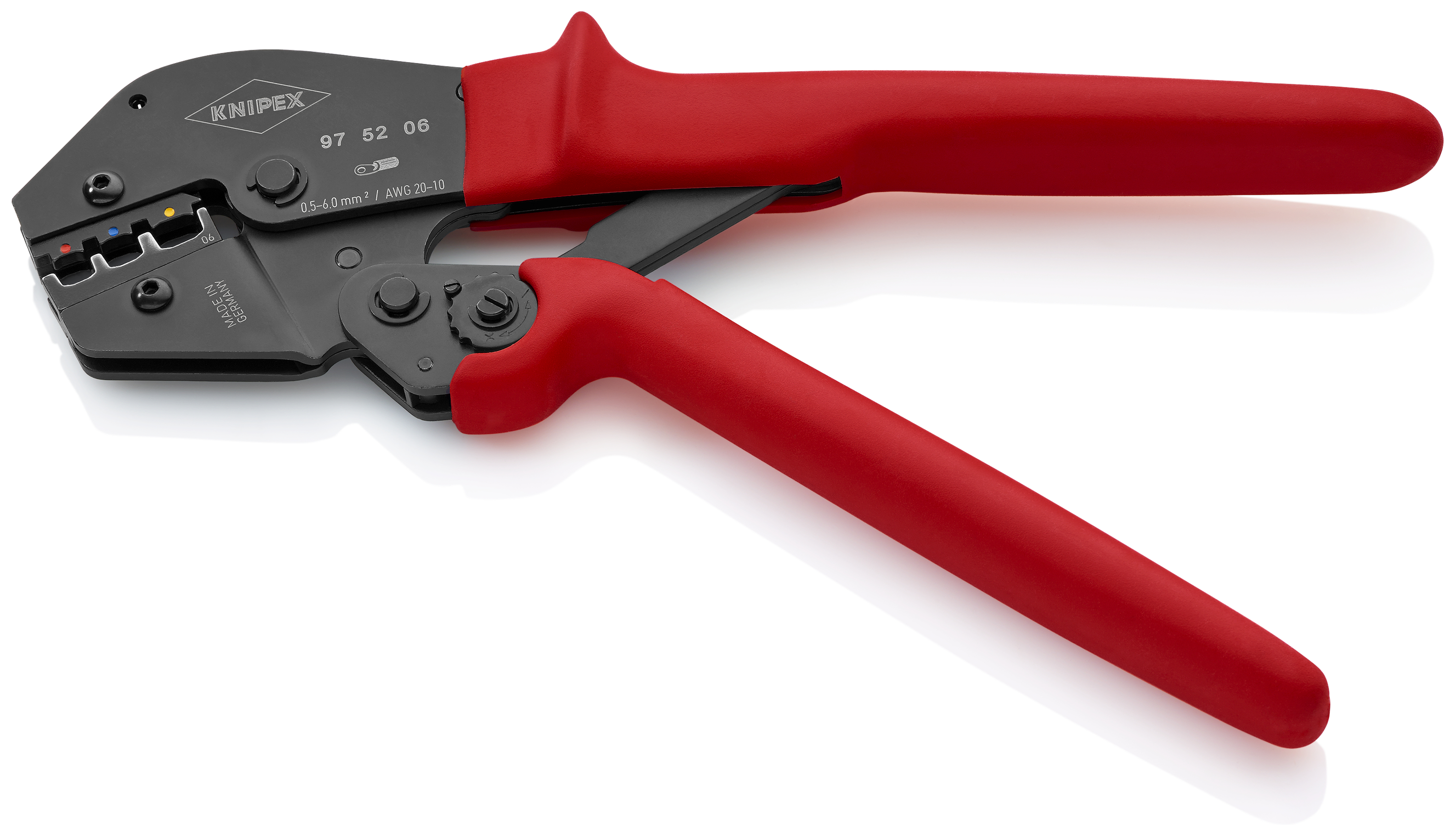 KNIPEX 97 52 06 Crimping Pliers for two-hand operation 250 mm burnished with non-slip plastic grips burnished thumbnail 2