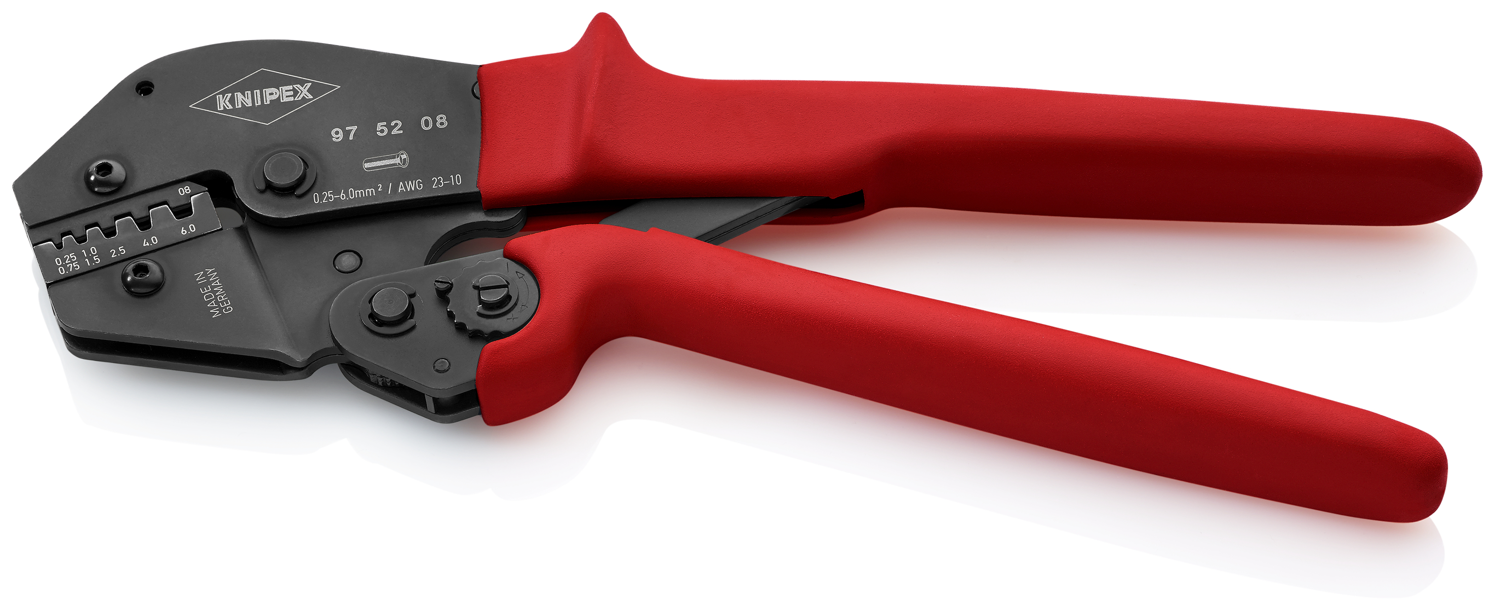 KNIPEX 97 52 08 Crimping Pliers for two-hand operation 250 mm burnished with non-slip plastic grips burnished thumbnail 3