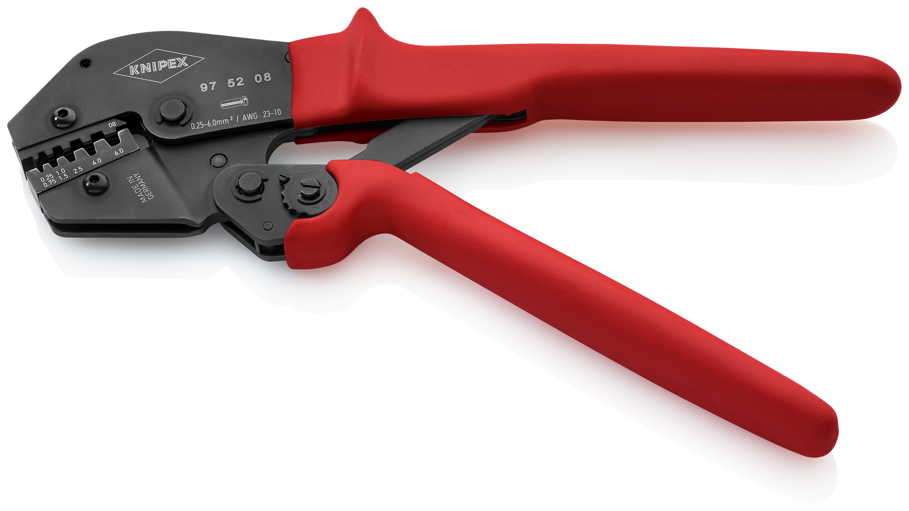 KNIPEX 97 52 08 Crimping Pliers for two-hand operation 250 mm burnished with non-slip plastic grips burnished thumbnail 2