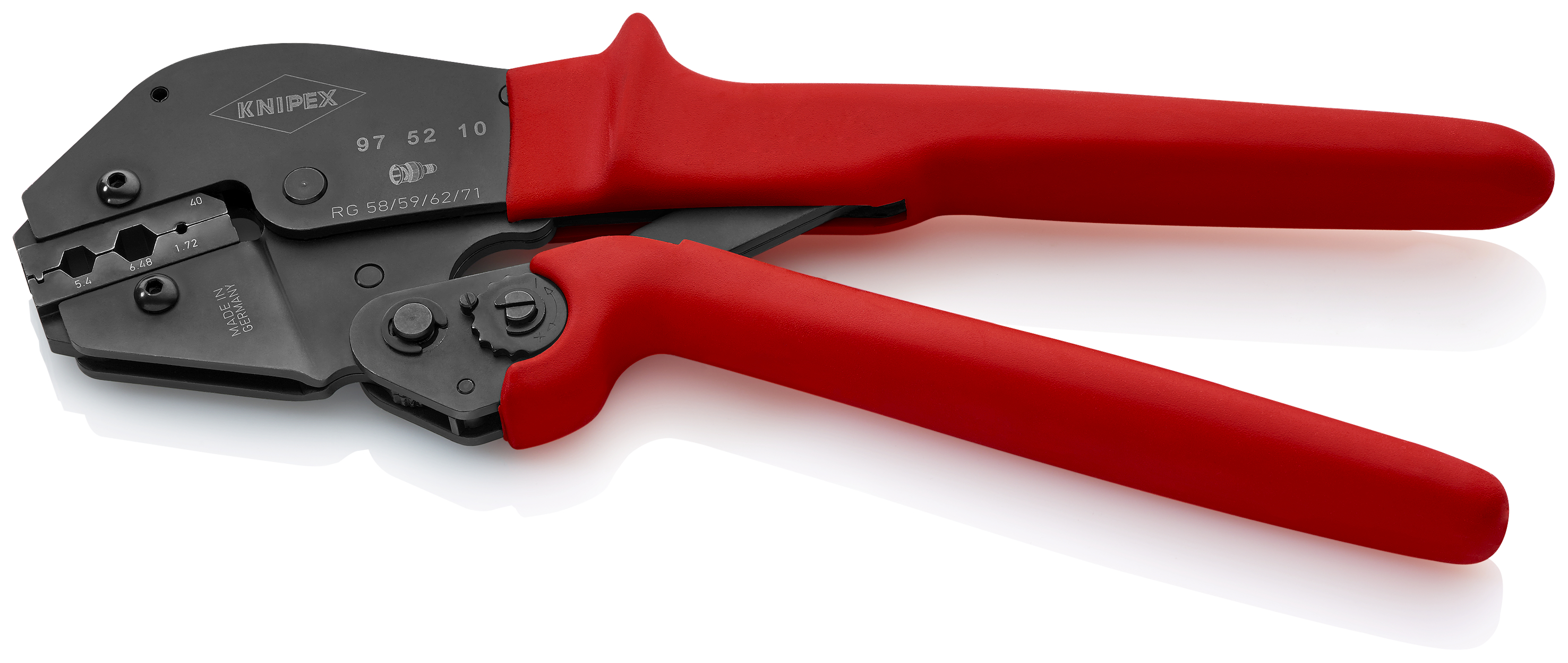 KNIPEX 97 52 10 Crimping Pliers for two-hand operation 250 mm burnished with non-slip plastic grips burnished thumbnail 6