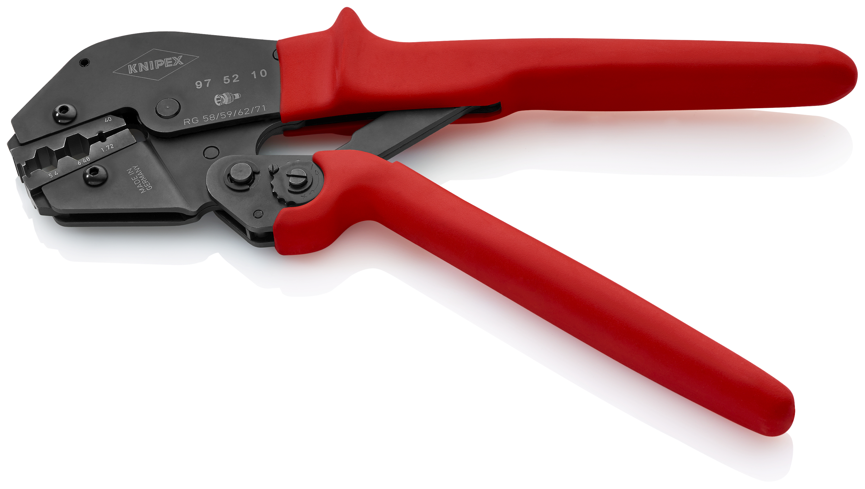 KNIPEX 97 52 10 Crimping Pliers for two-hand operation 250 mm burnished with non-slip plastic grips burnished thumbnail 2