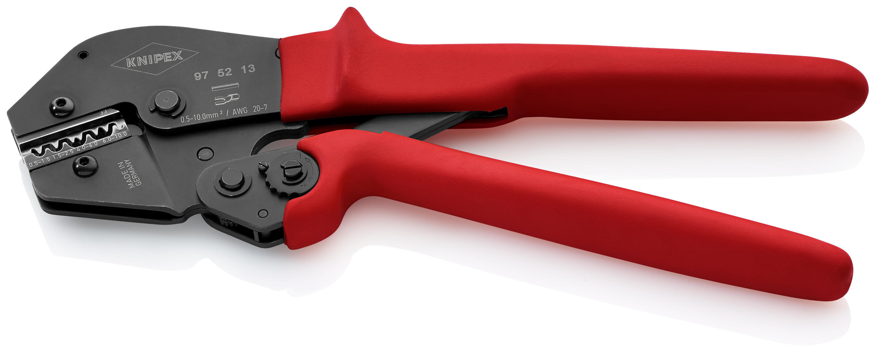 KNIPEX 97 52 13 SB Crimping Pliers for two-hand operation 250 mm burnished with non-slip plastic grips burnished thumbnail 2