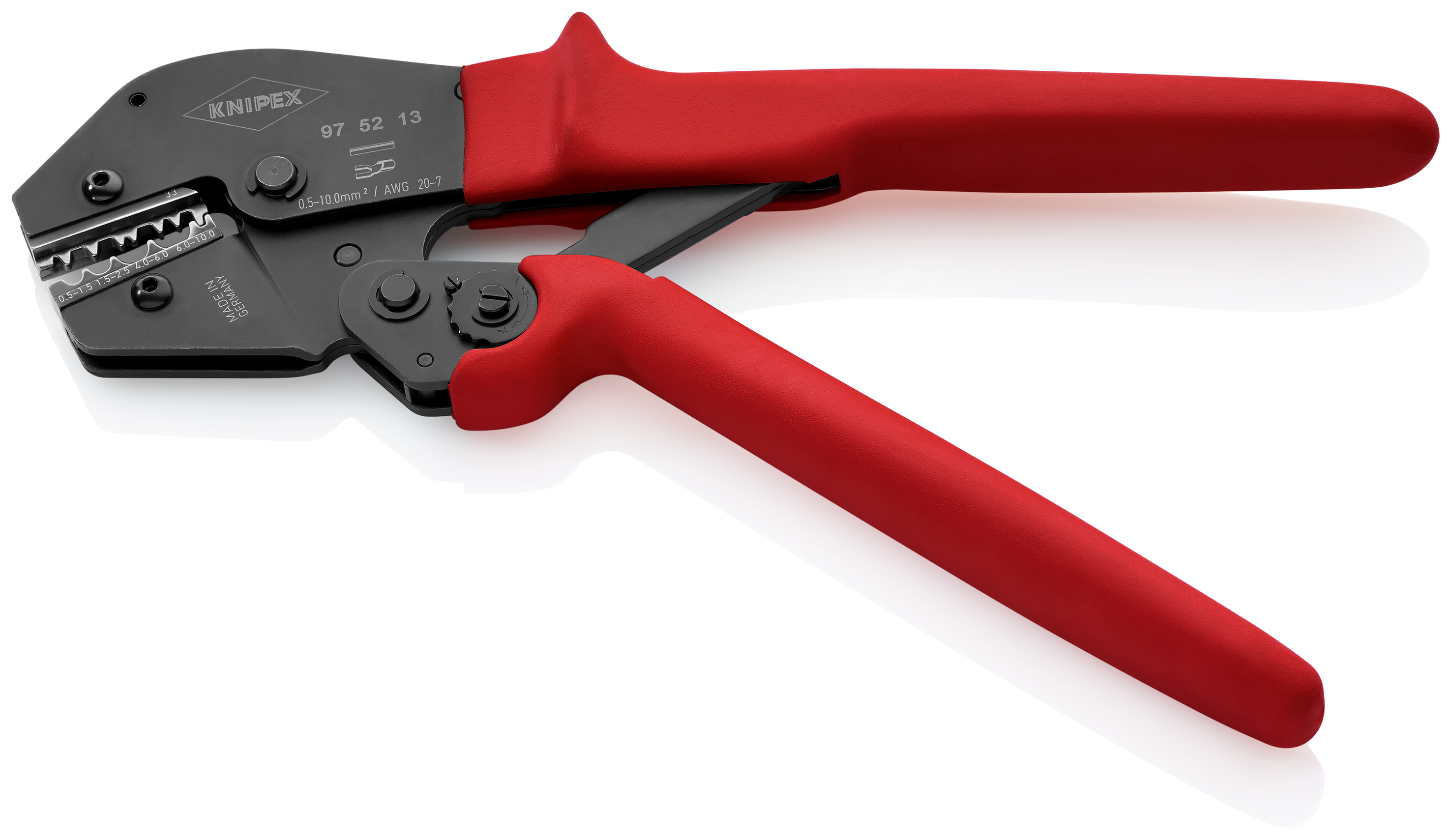 KNIPEX 97 52 13 SB Crimping Pliers for two-hand operation 250 mm burnished with non-slip plastic grips burnished thumbnail 4