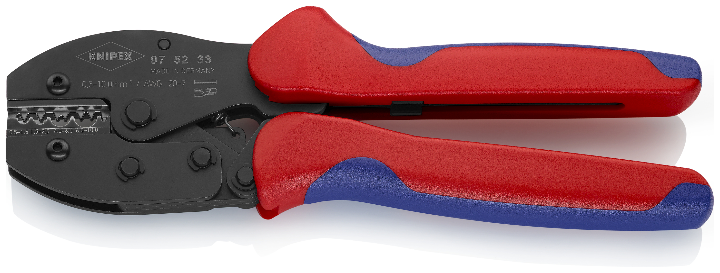 KNIPEX 97 52 33 SB PreciForce Crimping Pliers 220 mm burnished with multi-component handles