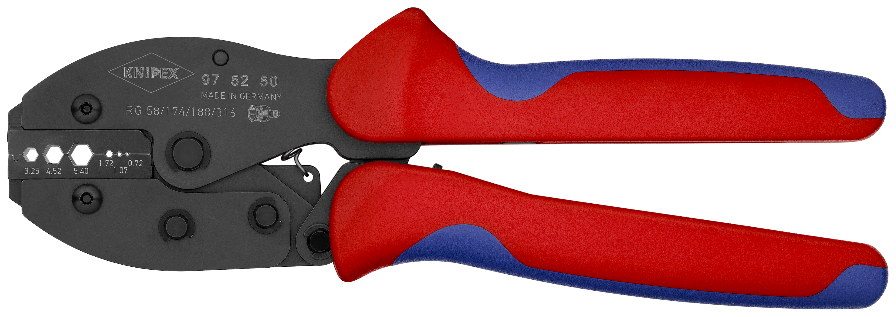 KNIPEX 97 52 50 PreciForce Crimping Pliers 220 mm burnished with multi-component handles
