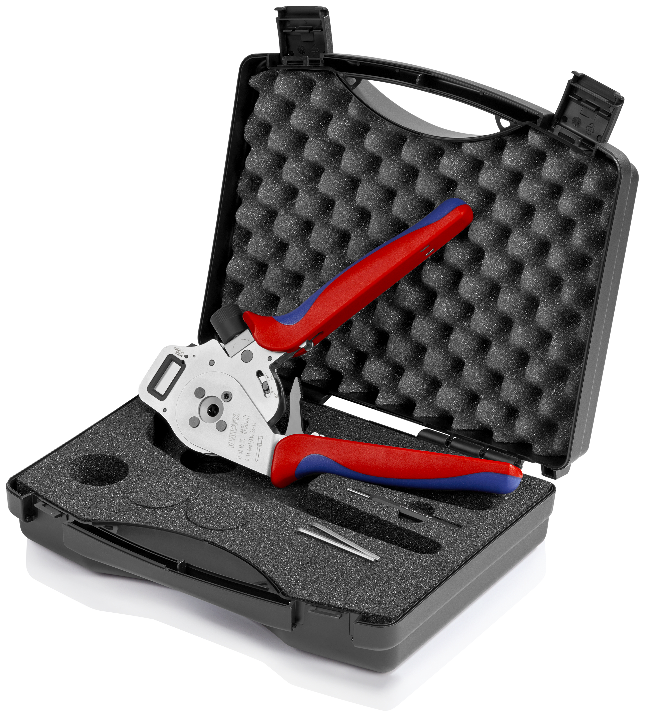 KNIPEX 97 52 65 DG Four-Mandrel Crimping Pliers for turned contacts 240 mm chrome-plated with multi-component handles chrome-plated thumbnail 2
