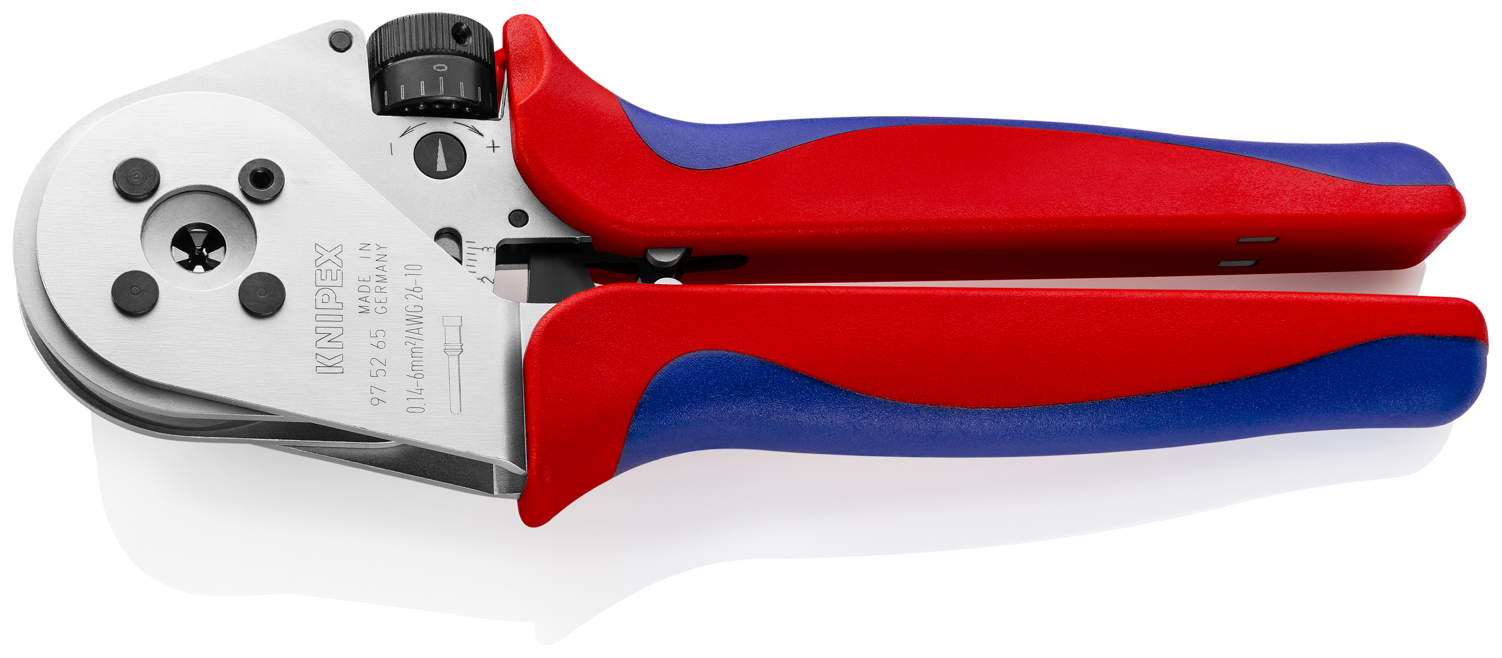 KNIPEX 97 52 65 Four-Mandrel Crimping Pliers for turned contacts 230 mm chrome-plated with multi-component handles chrome-plated thumbnail 3