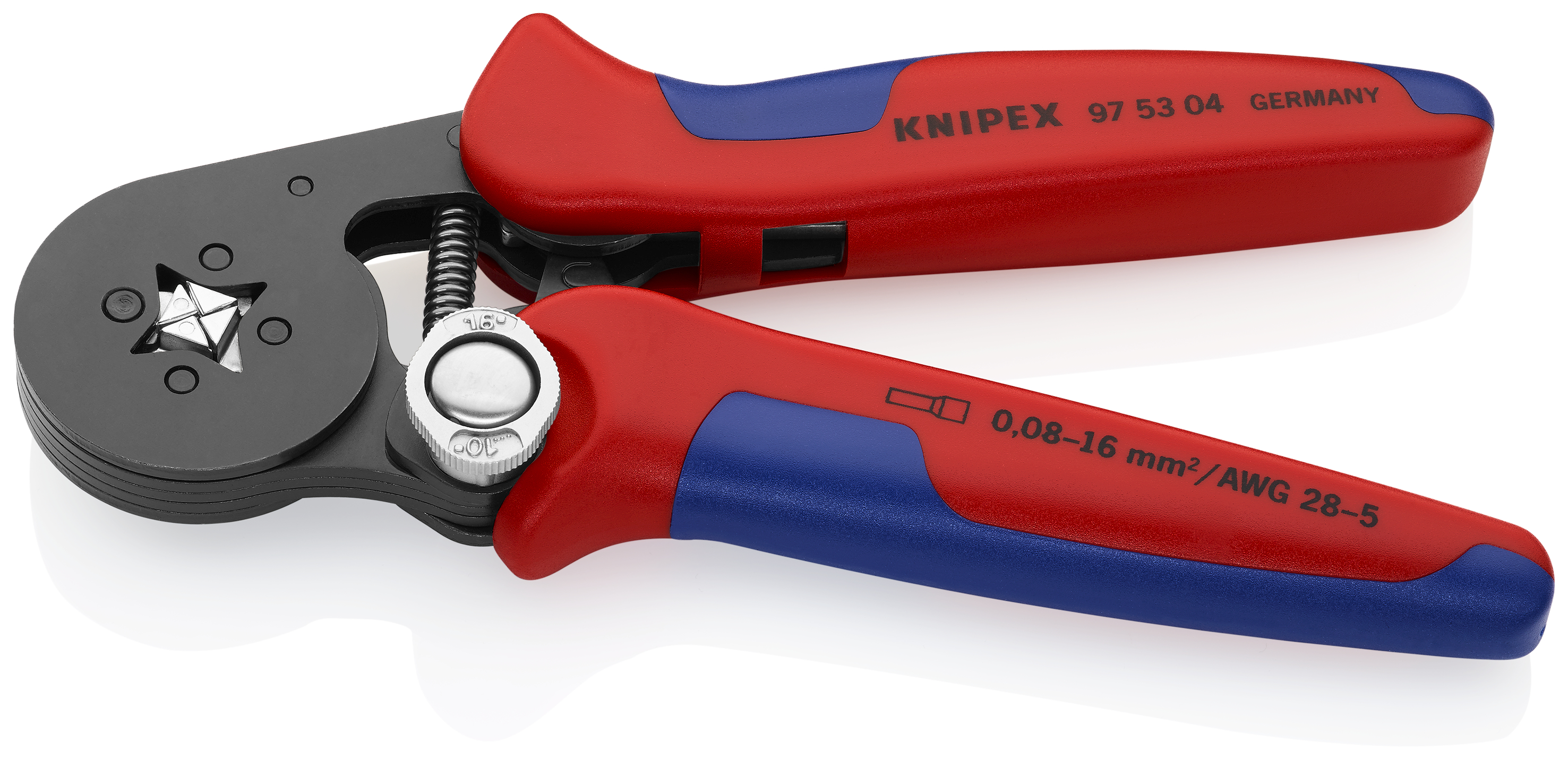 KNIPEX 97 53 04 SB Self-Adjusting Crimping Pliers for wire ferrules with lateral access 180 mm burnished with multi-component handles thumbnail 2