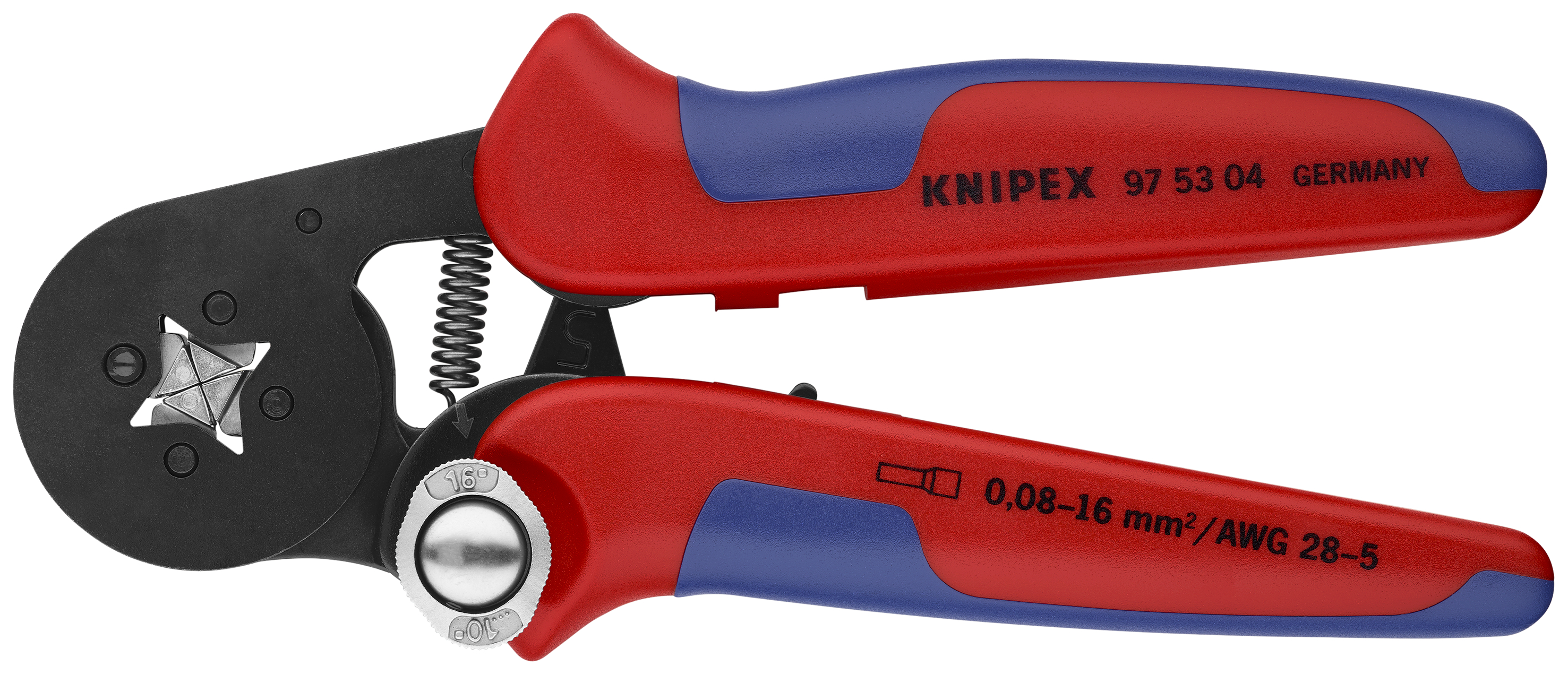 KNIPEX 97 53 04 SB Self-Adjusting Crimping Pliers for wire ferrules with lateral access 180 mm burnished with multi-component handles thumbnail 5