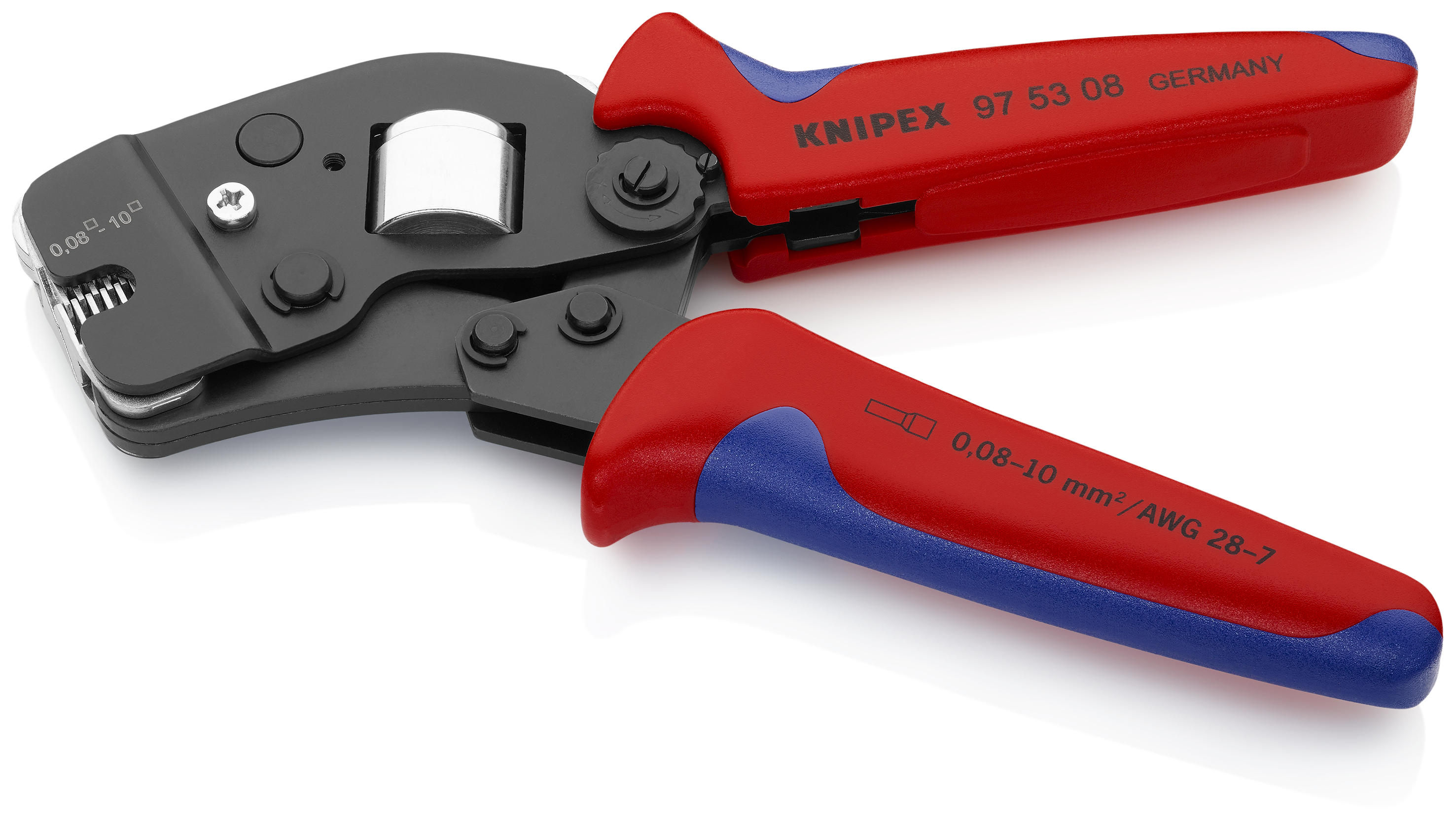 KNIPEX 97 53 08 SB Self-Adjusting Crimping Pliers for wire ferrules with front loading 190 mm burnished with multi-component handles thumbnail 2