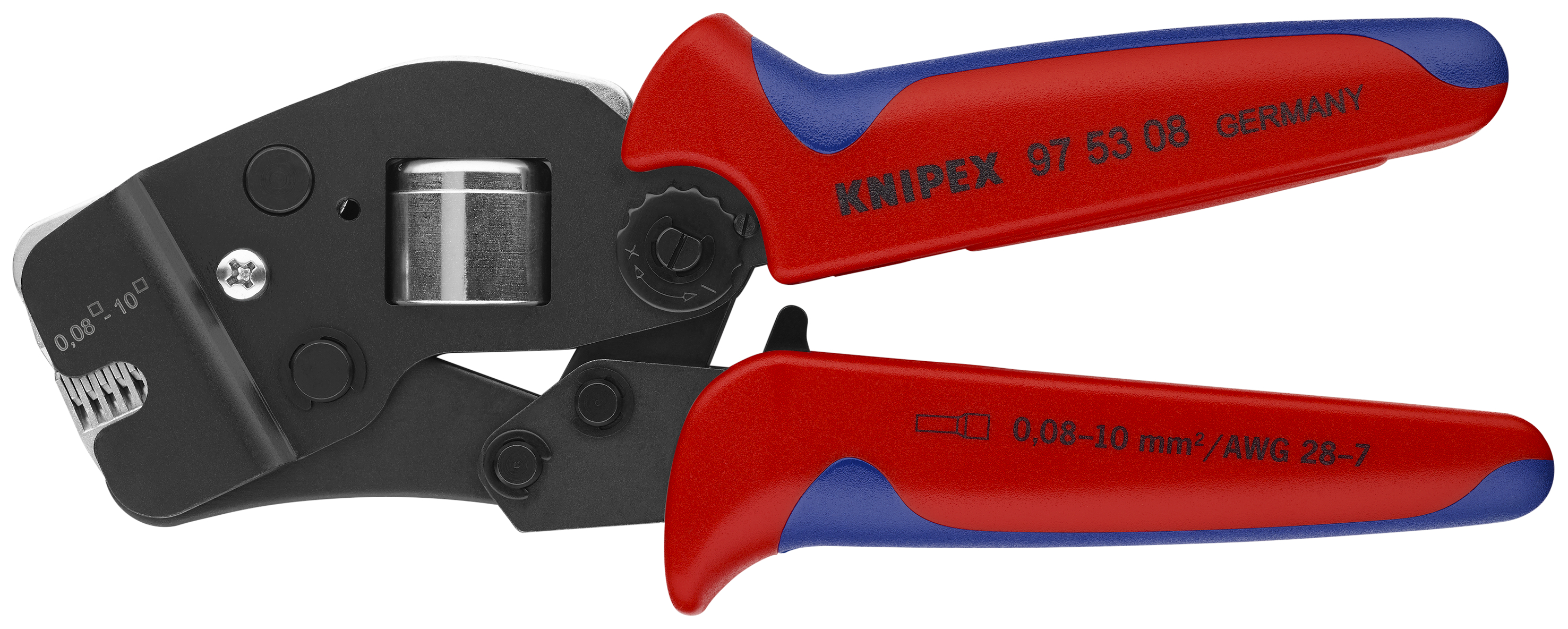 KNIPEX 97 53 08 SB Self-Adjusting Crimping Pliers for wire ferrules with front loading 190 mm burnished with multi-component handles thumbnail 6