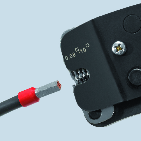 KNIPEX 97 53 09 SB Self-Adjusting Crimping Pliers for wire ferrules with front loading 190 mm burnished with multi-component handles thumbnail 3