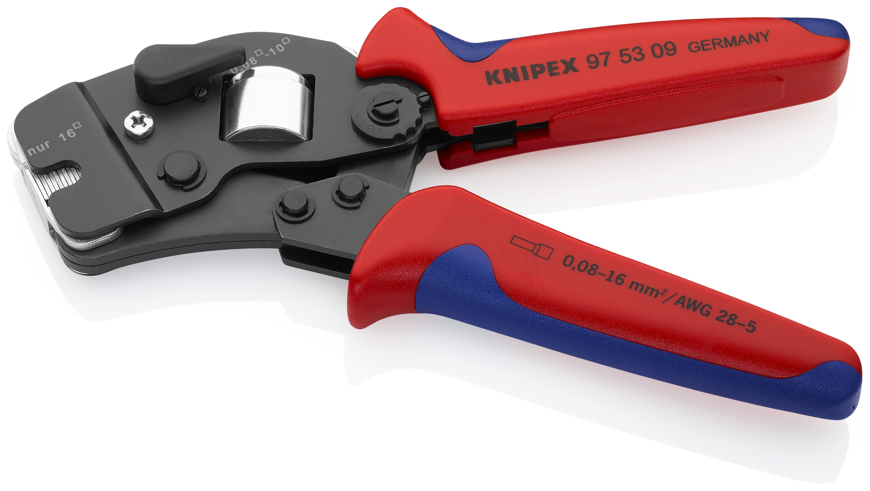 KNIPEX 97 53 09 SB Self-Adjusting Crimping Pliers for wire ferrules with front loading 190 mm burnished with multi-component handles thumbnail 2