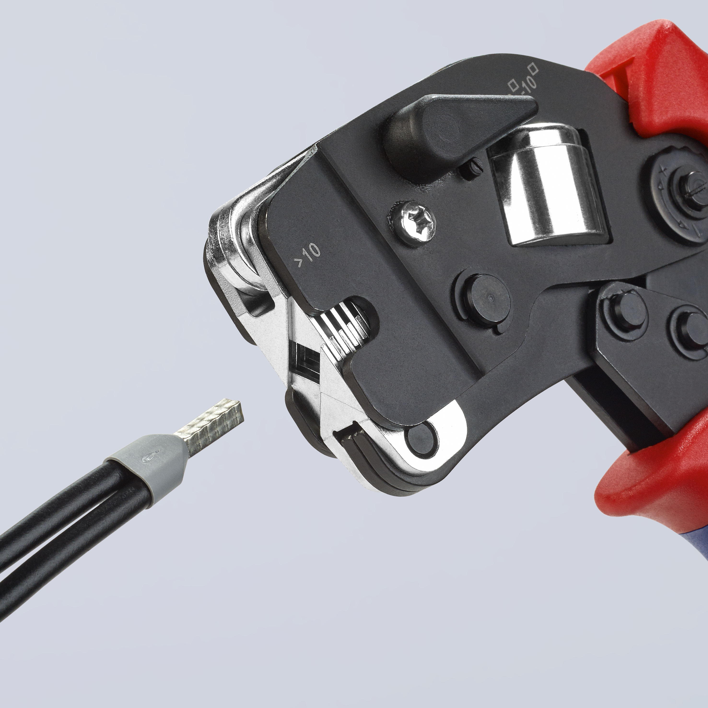 KNIPEX 97 53 09 SB Self-Adjusting Crimping Pliers for wire ferrules with front loading 190 mm burnished with multi-component handles thumbnail 7