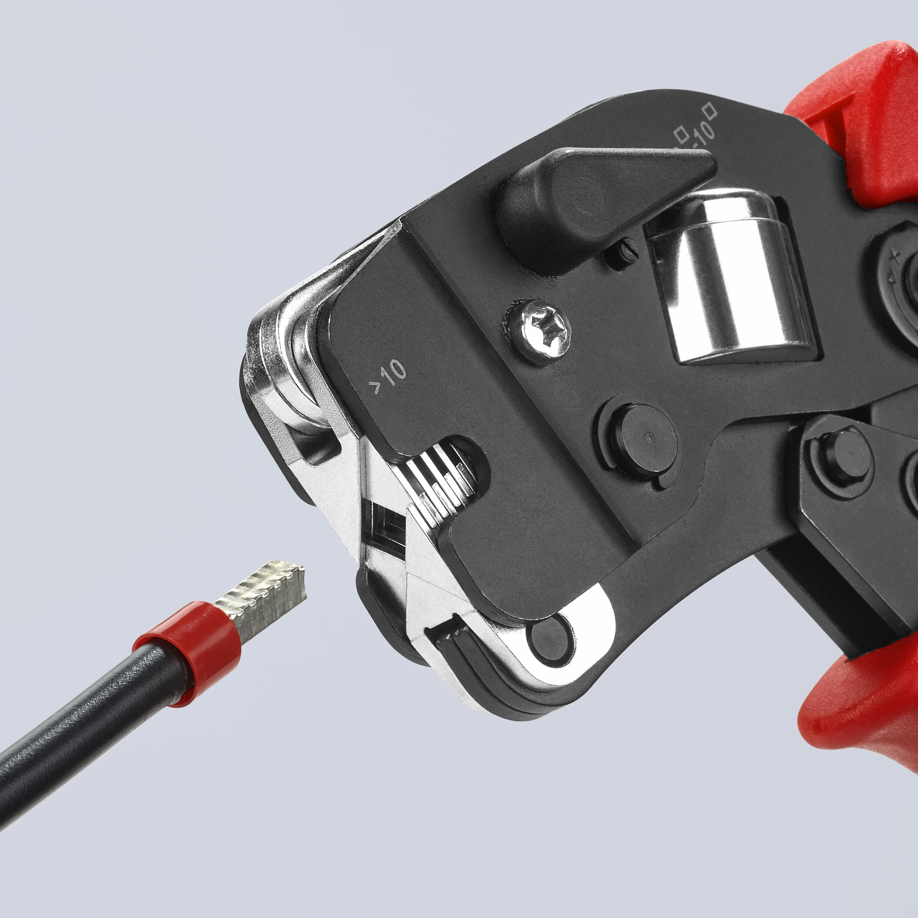 KNIPEX 97 53 09 SB Self-Adjusting Crimping Pliers for wire ferrules with front loading 190 mm burnished with multi-component handles thumbnail 8